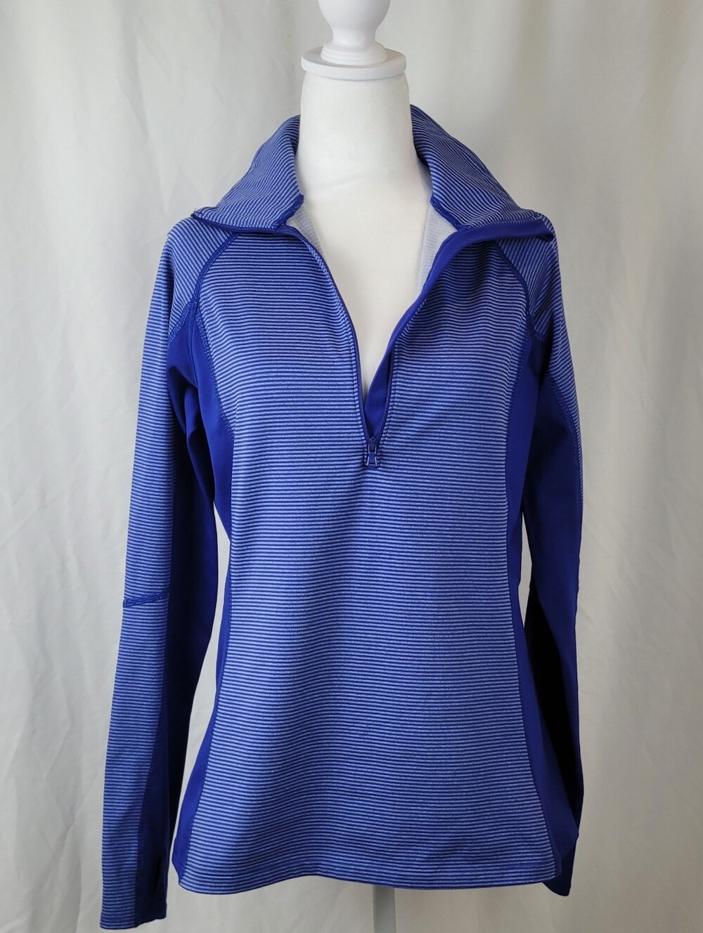 Under Armour Blue Purple Quarter-Zip Athletic Top Long Sleeve Size Large